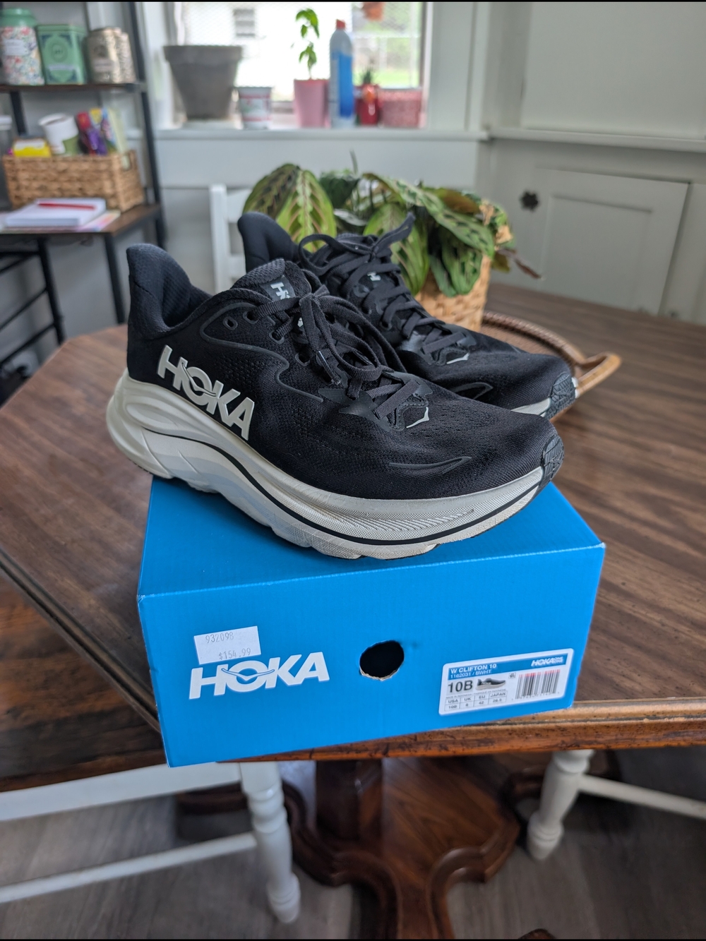 Hoka One One Black and White Women's Athletic Shoes